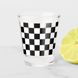 Copo De Shot Minimalista Xadrez Retro – Streetwear Monocromátic