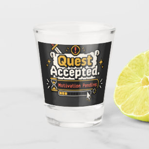 Copo De Shot Missão Aceita Motivação Pendente Humor Gamer