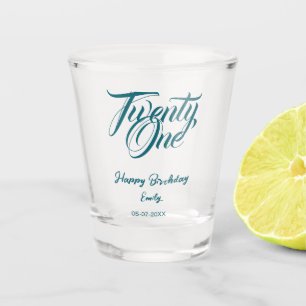 Copo De Shot modelo azul de aniversário de 21 anos adicionar no