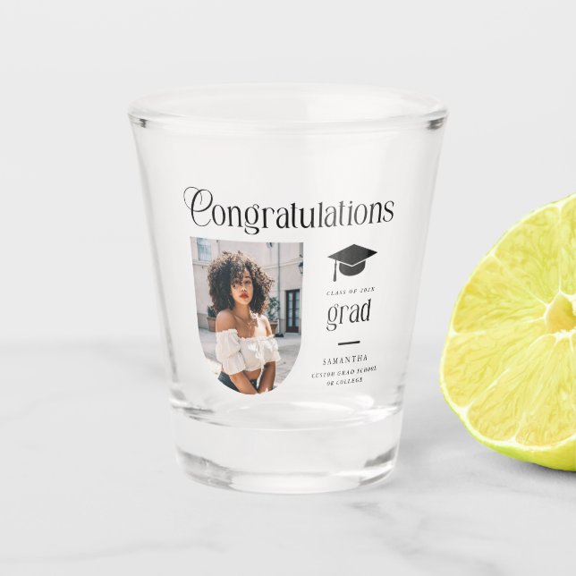 Copo De Shot Modern Congratulations Grad Photo Graduation Arch (Frente)