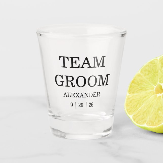 Copo De Shot Modern Team Groom (Frente)