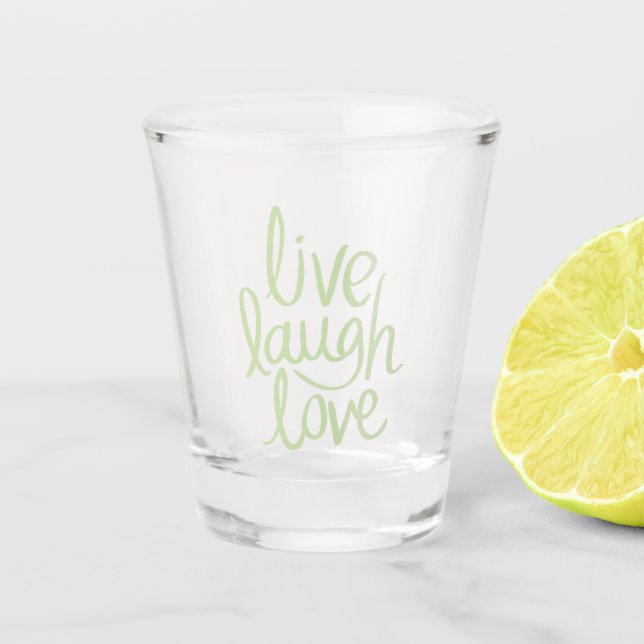 Copo De Shot Moderno Live Laugh Love (Frente)