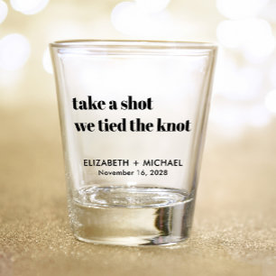 Copo De Shot Moderno Mínimo Nós Ligamos O Casamento Do Nó