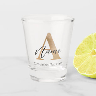 Copo De Shot Moderno Monograma Inicial A & Name Personalizado