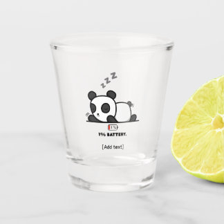 Copo De Shot Modo Panda: 1% de Bateria - Panda Dormindo Engraça