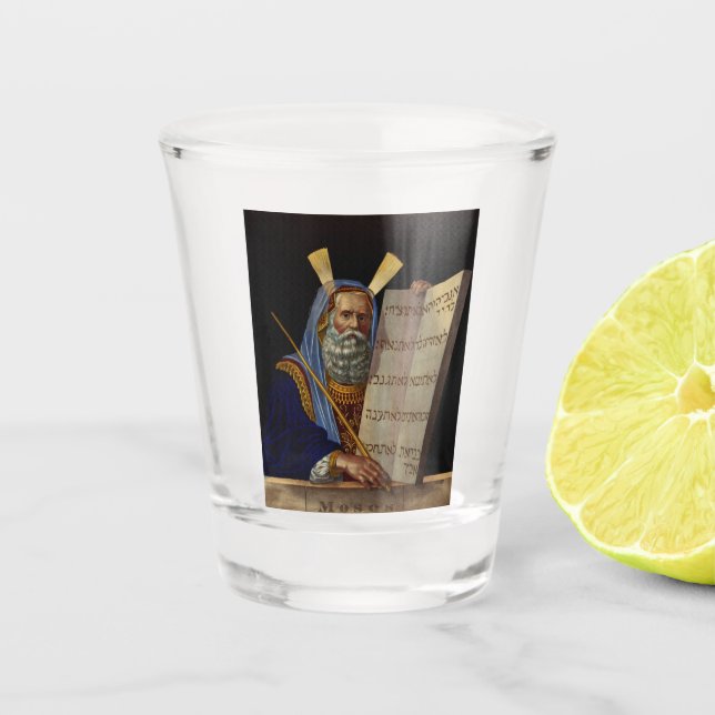 Copo De Shot Moisés E As Tábuas Da Lei Arte (Frente)