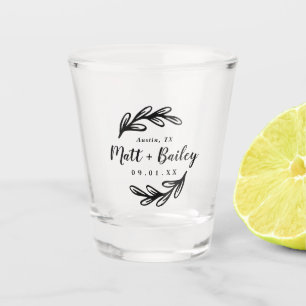 Copo De Shot Monograma de Casamento Bold Branch
