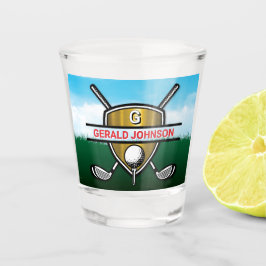 Copo De Shot Monograma de Golfe Elegante Minimalista Personaliz