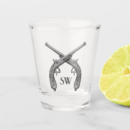 Copo De Shot Monograma de pistolas cruzadas