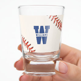Copo De Shot Monograma do nome do esporte beisebol softbol