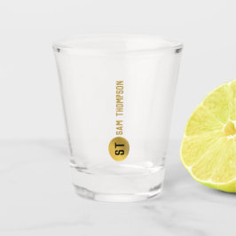 Copo De Shot Monograma Dourado e negro elegante