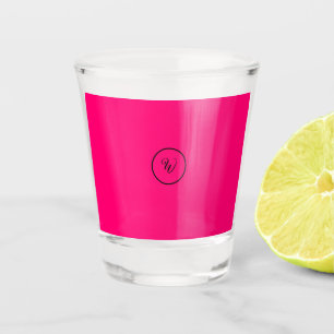 Copo De Shot Monograma moderno tendência cor sólida rosa neon