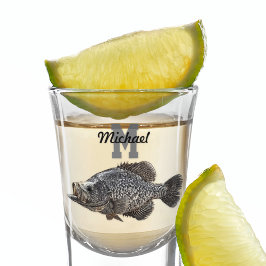 Copo De Shot Monograma Nome Crappie Pescadores Esportes ao ar l