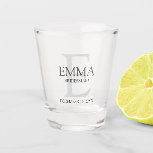 Copo De Shot Monograma Personalizado e Nome Bridesmaid