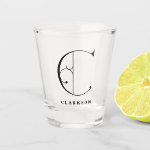 Copo De Shot Monograma Personalizado - Letra C com Sobrenome
