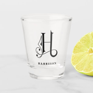 Copo De Shot Monograma Personalizado - Letra H com Sobrenome