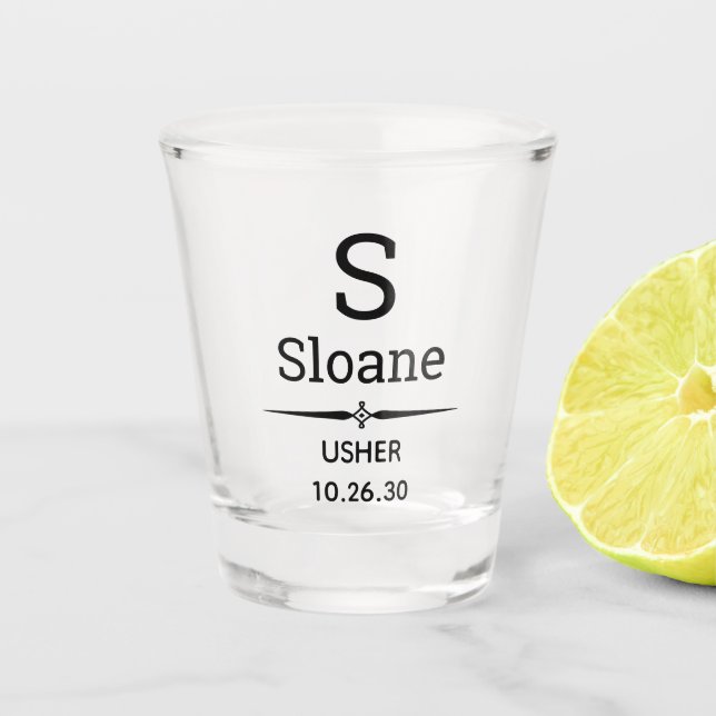 Copo de Shot Monogramado para Usher (Frente)