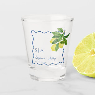 Copo De Shot Monogramas Lemon Citrus, Casamento na Fronteira da