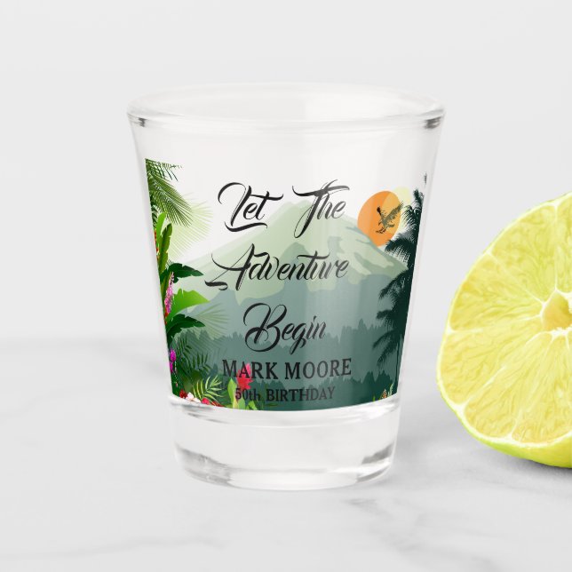 Copo De Shot Montanha, Floresta e Sunset (Frente)