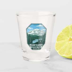 Copo De Shot Montar Rainier National Park - Emblema Retroativo 