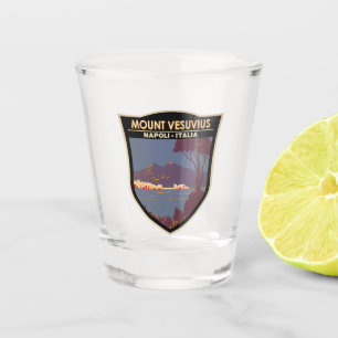 Copo De Shot Monte Vesúvio Golfo de Nápoles Crachá Vintage