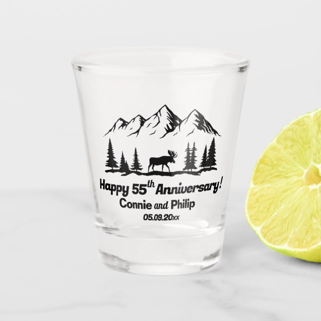 Copo De Shot Mountains and Moose 55th Wedding Anniversary (Frente)