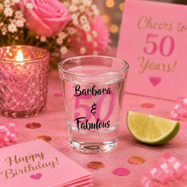 Copo De Shot Muito Personalizado 50 e Fabuloso Rosa Personaliza