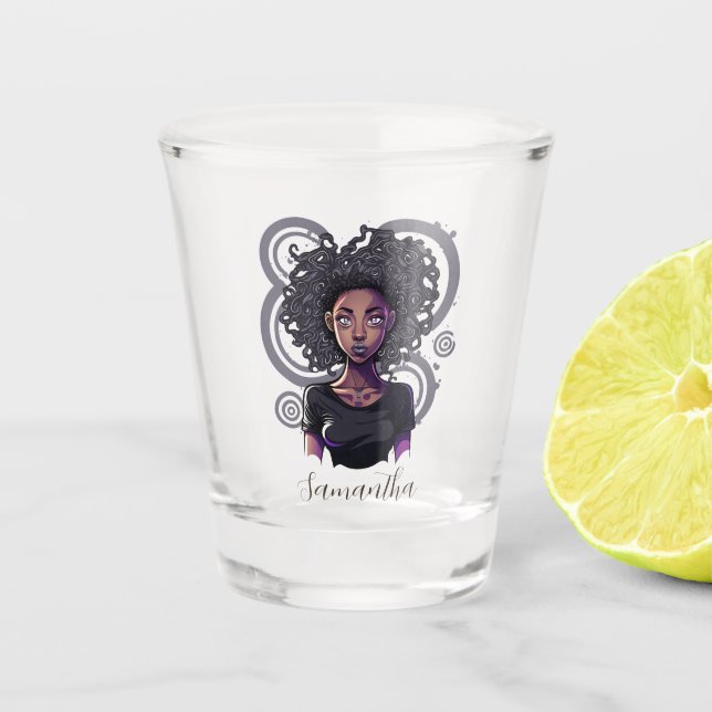 Copo De Shot Mulher Afro Mágica (Frente)