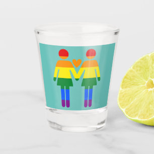 Copo De Shot Mulheres do arco-íris