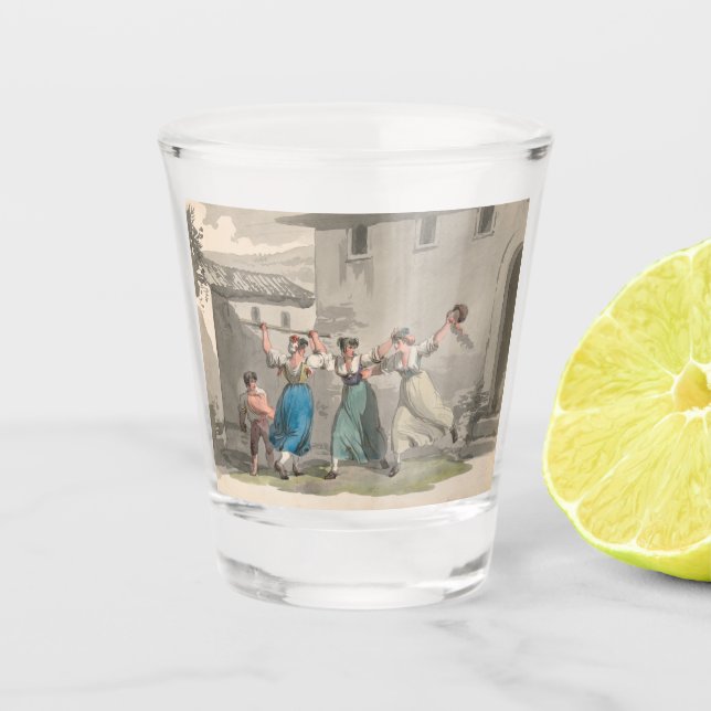 Copo De Shot Mulheres lutando em Roma, Itália (cena histórica) (Frente)