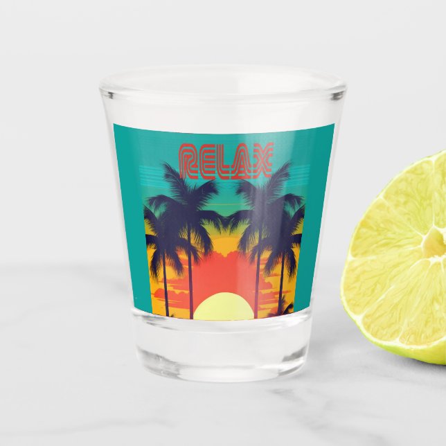 Copo De Shot Na moda RELAX Retro Tropical Cooler (Frente)