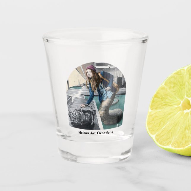 Copo De Shot Naga Explorer World Viagem Fantasy Art Shot Glass (Frente)