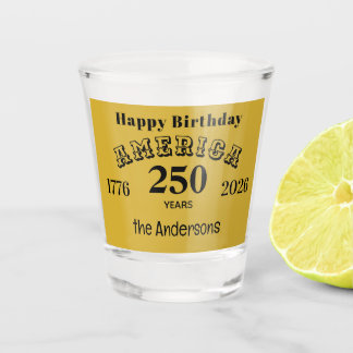 Copo De Shot Name || Happy Birthday America 250 Years Gold