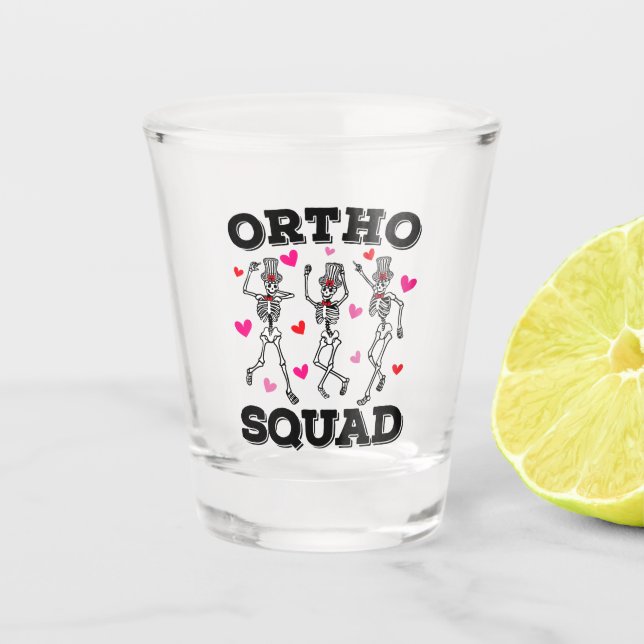 Copo De Shot Namorados de Esqueleto Ortho Squad Dancing (Frente)