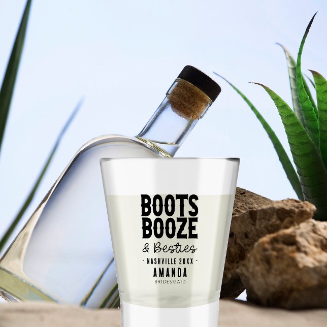 Copo De Shot Nashville Bachelorette Boots Booze Besties Persona (Criador carregado)