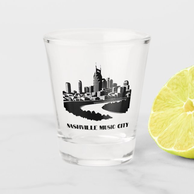Copo De Shot Nashville Music City Shot glass (Frente)