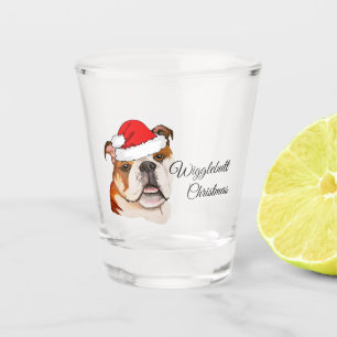 Copo De Shot Natal Brown Art Inglês Bulldog Wigglebutt