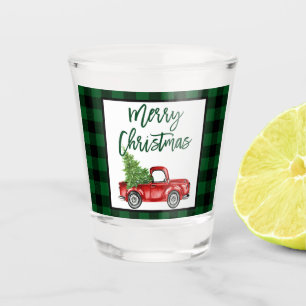 Copo De Shot Natal do Caminhão Vintage do Escoteiro de Pincel