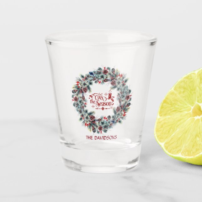 Copo De Shot Natal Feriado Este é o Monograma do Script da Esta (Frente)