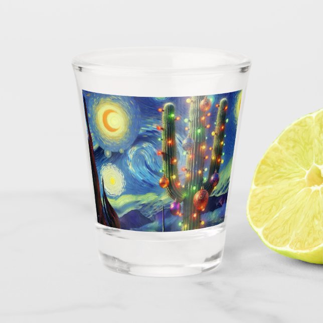 Copo De Shot Natal no Deserto Sudoeste Saguaro Cactus (Frente)