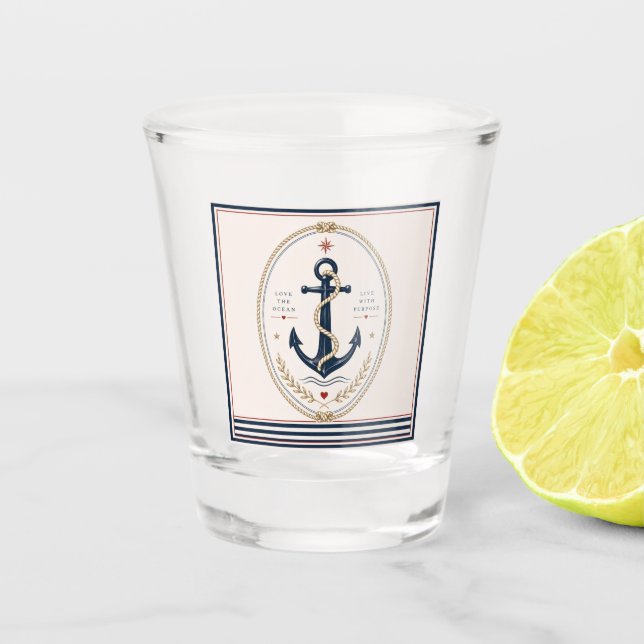 Copo de Shot Náutico Clássico Sailorcore (Frente)