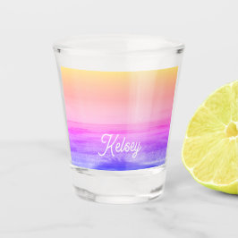 Copo De Shot Neon Yellow Orange Tropical Paradise Trendy