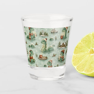 Copo De Shot Nessie do Natal Monstro do Lago Ness Aconchegante