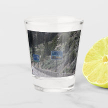 Nevada, California Border Shot Glass