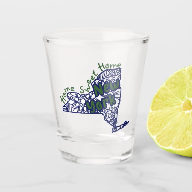 Copo De Shot New York Floral Doodles (Frente)
