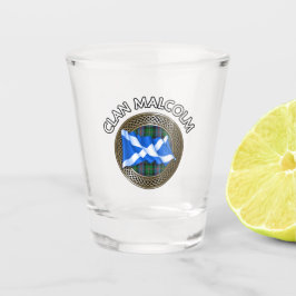 Copo De Shot Nó e Bandeira Xadrez do Clã Malcolm