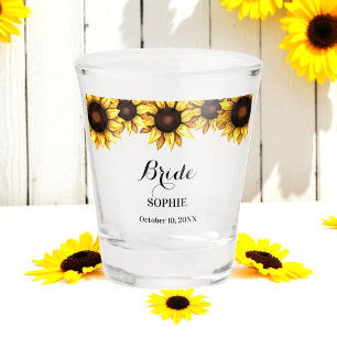 Copo De Shot Noiva Amarela Branco Floral Casamento