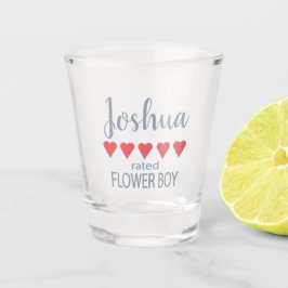 Copo De Shot Noiva & Cortejo 5 Corações Flor Menino