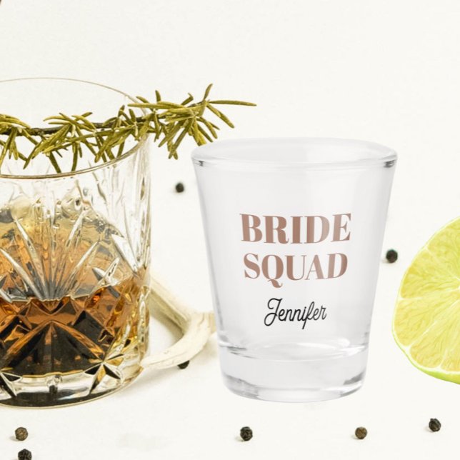 Copo De Shot Noiva da Equipe de Casamento Mocha Personalizada (In Situ)