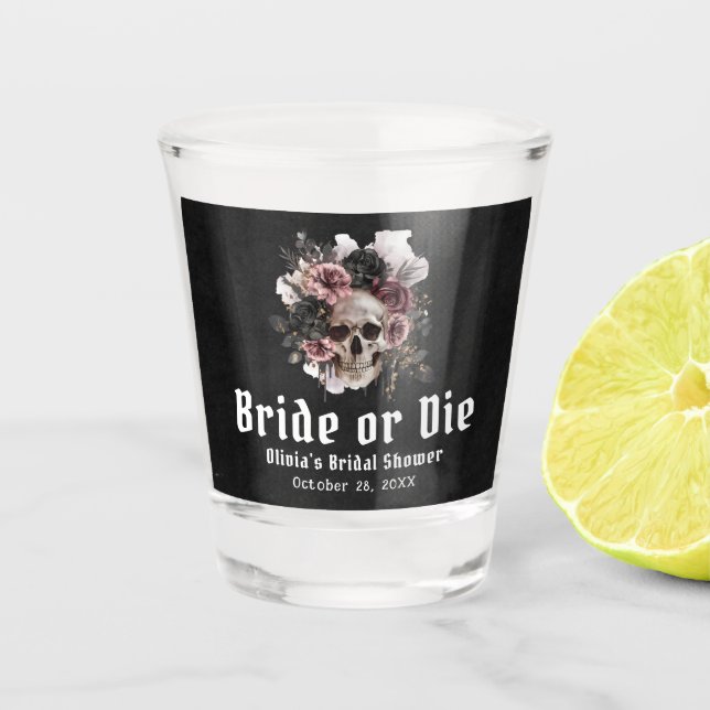 Copo De Shot Noiva da Flor de Halloween ou Bridal Shower Morra (Frente)